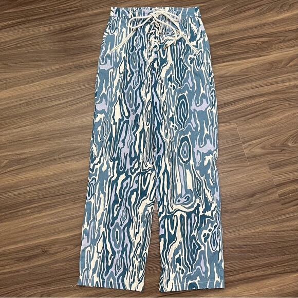 Beginning Boutique Pants - y2k Beginning Boutique women sz 8 Havana Lace Up Pants Blue
